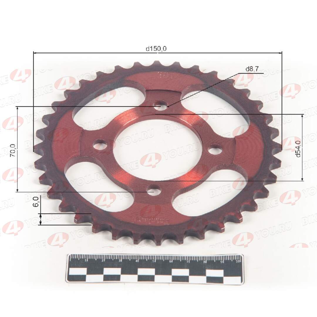Венец, звезда ведомая (420-36) красная 4х70х54 Венец, звезда ведомая (420-36) красная 4х70х54